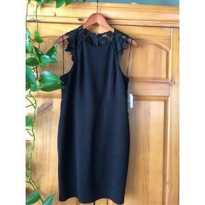 NWT Altar’d State Black Sleeveless Lace Neck Dress Size L